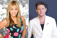 A split of Hannah Montana and Niall Horan