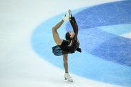 Isabeau Levito ice skates during the ISU Grand Prix of Figure Skating Final in Beijing