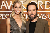 Catriona McGinn and Mark-Paul Gosselaar attend the Law & Order: Special Victims Unit Season 25 Anniversary Party