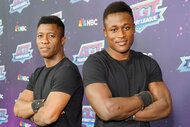 Ramadhani Brothers pose on the red carpet of America’s Got Talent: Fantasy League