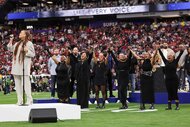 Andra Day and Sainted perform at the 2024 Super Bowl