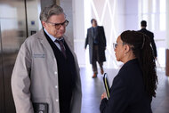 Dr. Daniel Charles talks to Sharon Goodwin in the hospital on Chicago Med Episode 905