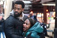 Kevin Atwater holds a sobbing Teresa in Chicago P.D. Episode 1105.