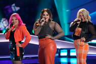 OK3 performs during Season 25 Episode 1 of The Voice