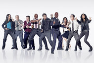 The cast of Brooklyn Nine-Nine Season 2 for a promo shoot