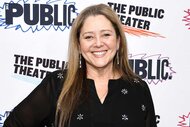 Camryn Manheim smiles in a black shirt at the opening night for "The Ally"