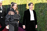 Yvonne McGuinness and Cillian Murphy arrive at the 81st Golden Globe Awards