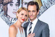 Claire Danes embraces Hugh Dancy on the red carpet for "Fleishman Is In Trouble"