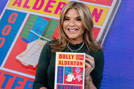 Jenna Bush Hager holds up the book "Good Material" by Dolly Alderton