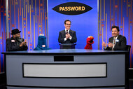 Elmo and Cookie Monster play password on The Tonight Show With Jimmy Fallon Episode 1937