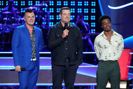 Bryan Olesen, Carson Daly, and Nathan Chester appear in Season 25 Episode 7 of The Voice
