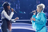Elyscia Jefferson and Ashley Bryant perform on The Voice episode 2510