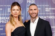Behati Prinsloo and Adam Levine on the red carpet for the 2024 Breakthrough Prize Ceremony