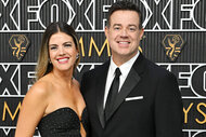 Siri Pinter and Carson Daly pose together at the 75th Primetime Emmy Awards