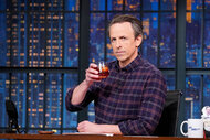 Seth Meyers hosts Late Night With Seth Meyers Episode 1507, on April 4, 2024