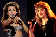 A split of Miley Cyrus and Stevie Nicks