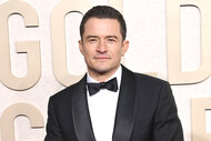 Orlando Bloom on the red carpet at the 2024 Golden Globe Awards