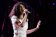 Hailey Mia performs on The Voice stage