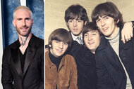 A split of Adam Levine and The Beatles