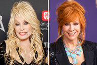 A split of Dolly Parton and Reba Mcentire