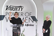 Mariska Hargitay and Glenn Close onstage during Variety Power Of Women New York