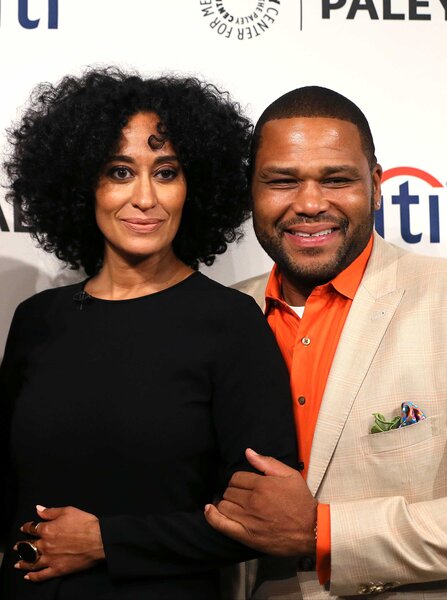 Tracee Ellis Ross next to Anthony Anderson.