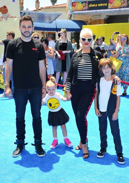 Christina Aguilera, Matthew Rutler, Max Liron Bratman and Summer Rain Rutler at the premiere of The Emoji Movie.