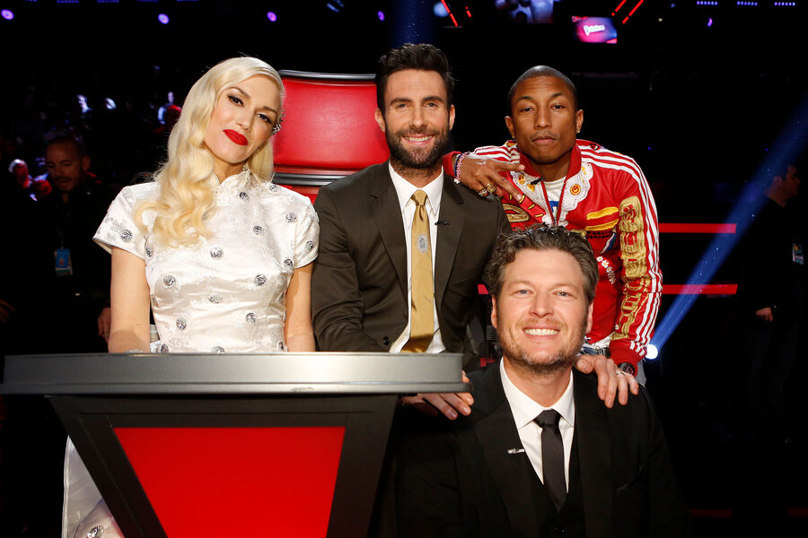 Nicole on X: 📸 Just added 16 HQ images of Gwen, Blake, Adam and Pharrell  filming Season 7 of The Voice.    / X