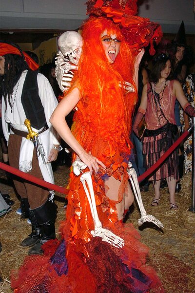 Heidi Klum attends her Halloween party in costume in 2004