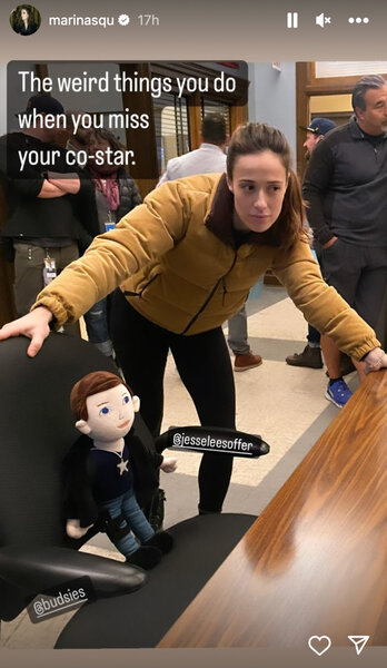 Marina Squerciati posts her and a doll of Jesse Lee Soffer on her social media