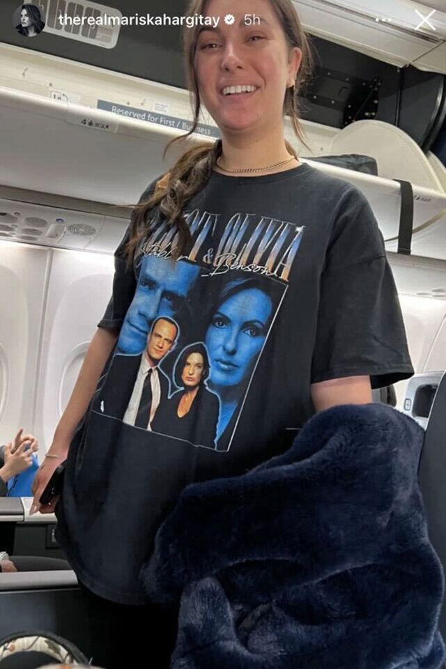 Mariska Hargitay's Fan wears a Law and Order SVU Shirt