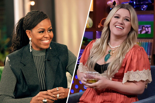 Split image of Michelle Obama and Kelly Clarkson