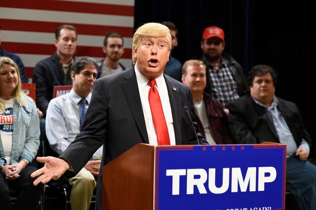 Darrell Hammond dressed as Donald Trump during a Saturday Night Live sketch.