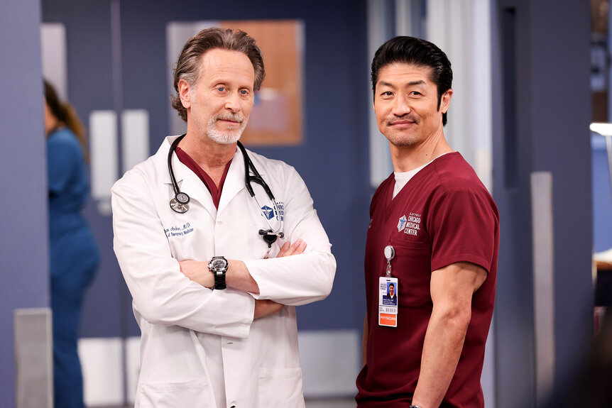 Steven Weber As Dr Dean Archer and Brian Tree As Ethan Choi in Chicago Med