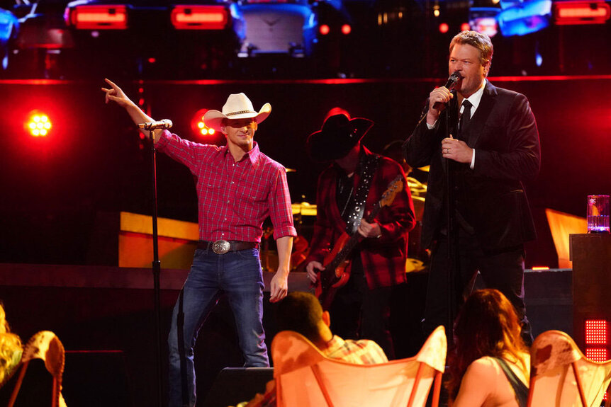 Bryce Leatherwood and Blake Shelton on The Voice finale