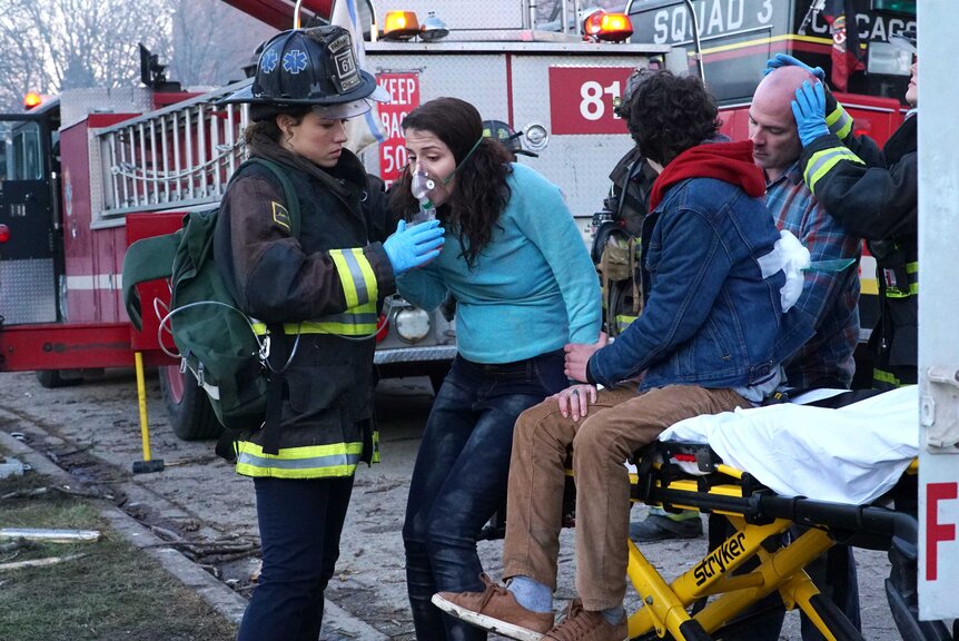 Jessica Chilton (Dora Madison) in a scene from Chicago Fire.