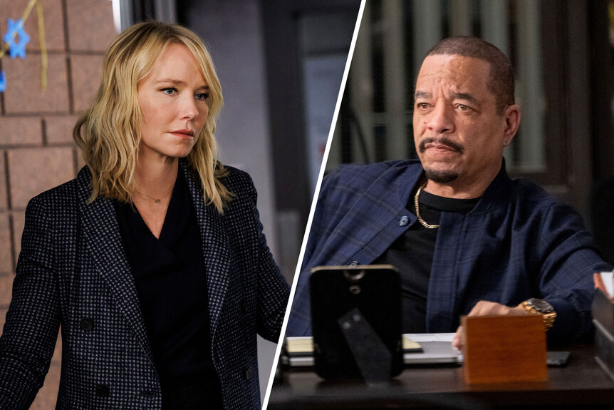 Split image of Law And Order's Rollins Finn