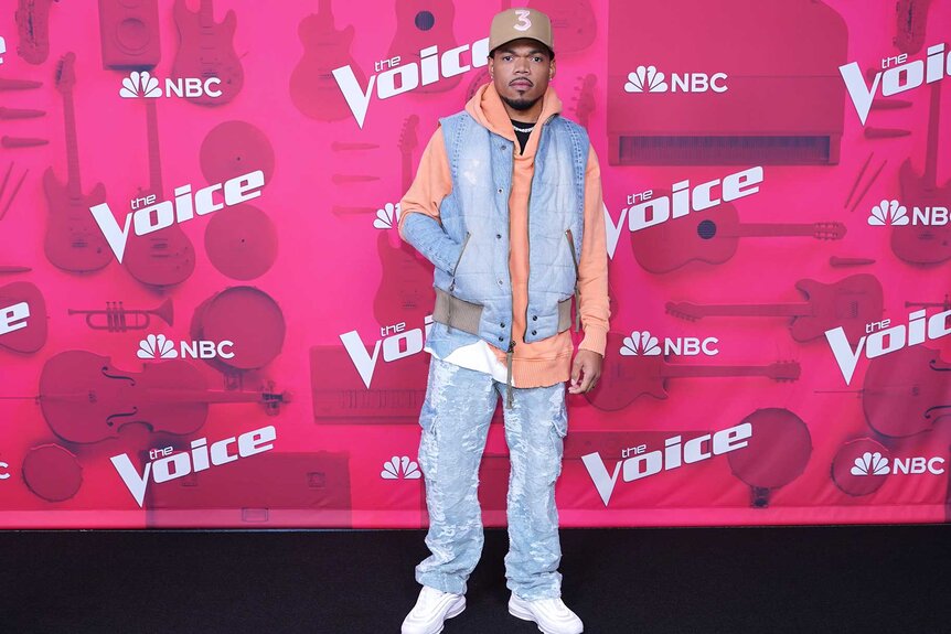 Chance the Rapper on The Voice red carpet.