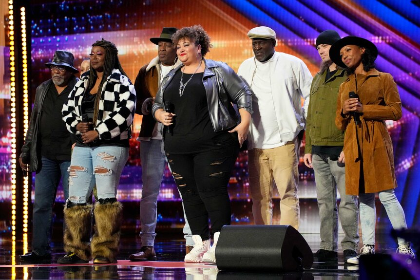 Freedom Singers on stage during America's Got Talent.