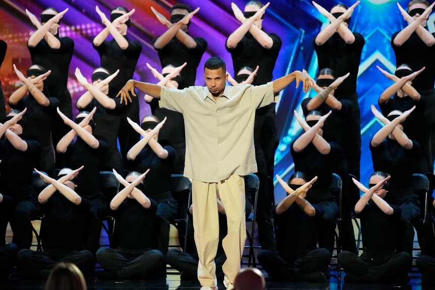 Murmuration performing on stage during America's Got Talent.
