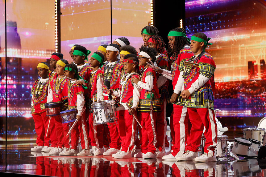 Chioma and The Atlanta Drum Academy perform during Season 18 Episode 1 of America's Got Talent
