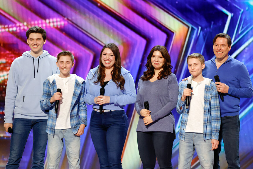 The Sharpe Family onstage during Season 18 Episode 5 of America's Got Talent.