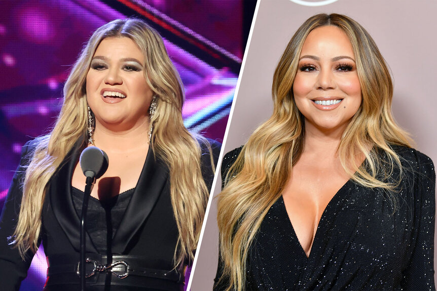 Split image of Kelly Clarkson and Mariah Carey