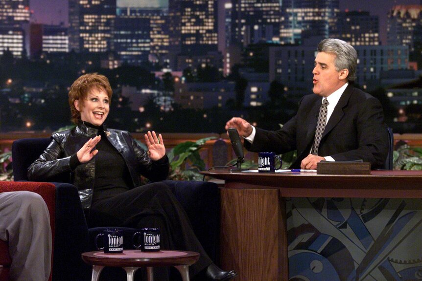 Reba McEntire during an interview with Jay Leno.