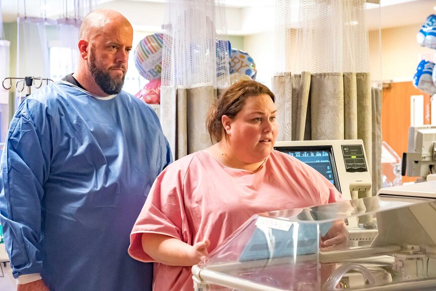 Toby and Kate in the hospital.