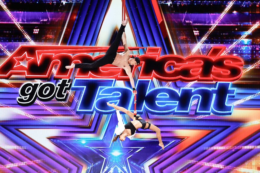 Duo Desire performing on America's Got Talent.