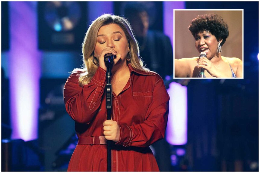 Images of Kelly Clarkson and Aretha Franklin.