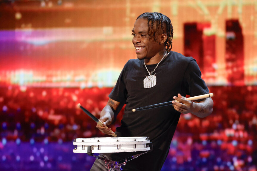 Timothy Fletcher performs on the America's Got Talent Stage