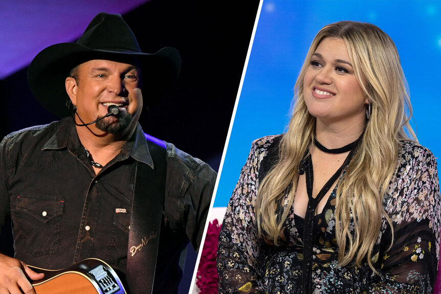 Split image of Garth Brooks and Kelly Clarkson