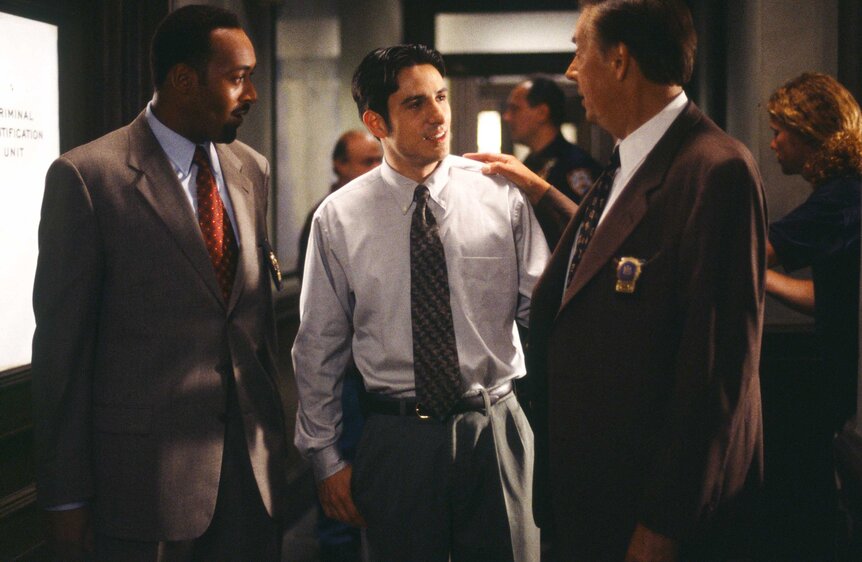 Detective Ed Green, Detective Ken Bris, and Detective Lennie Briscoe appears during a scene from Law & Order: Special Victims Unit.